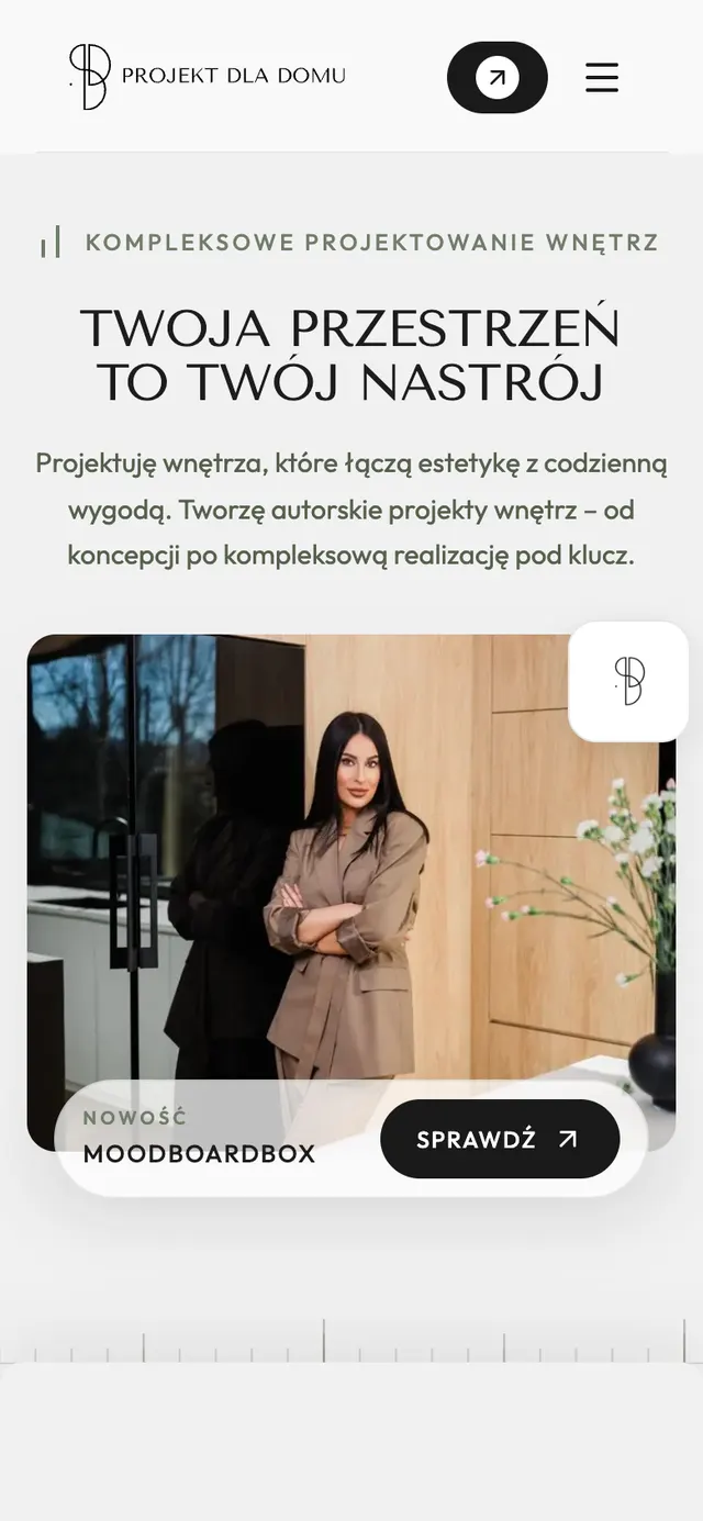Strona Projekt dla Domu na telefonie
